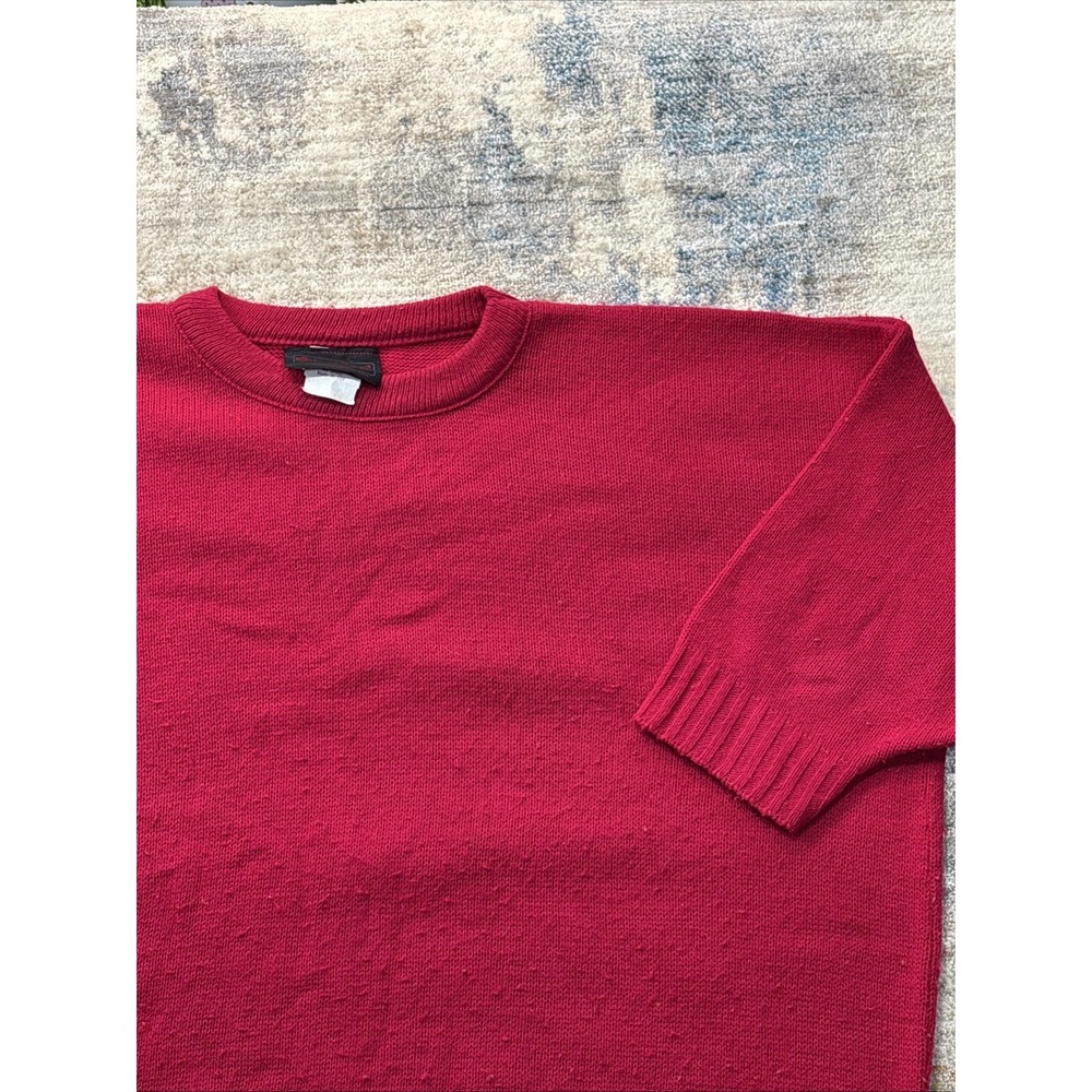 Vintage Electric Knit Co. Sweater Red 100% Acrylic Made USA‎ Pullover Unisex